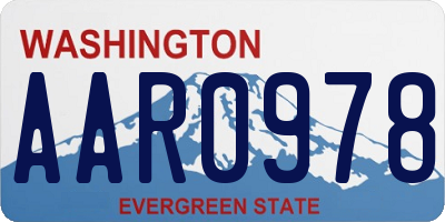 WA license plate AAR0978