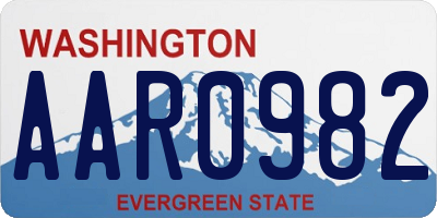 WA license plate AAR0982