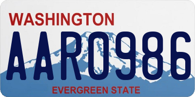 WA license plate AAR0986