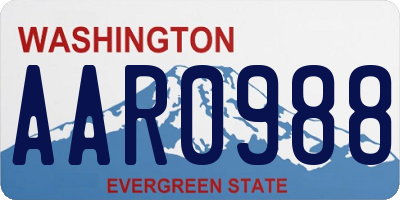 WA license plate AAR0988