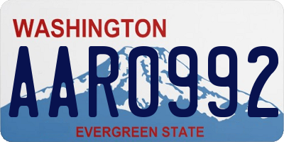 WA license plate AAR0992