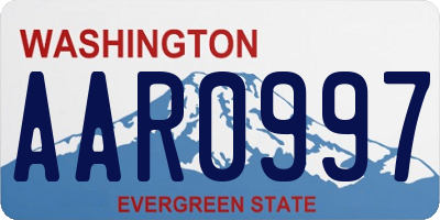 WA license plate AAR0997