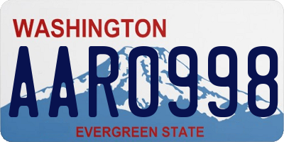 WA license plate AAR0998