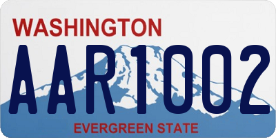 WA license plate AAR1002