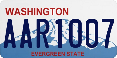 WA license plate AAR1007