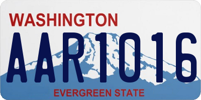 WA license plate AAR1016