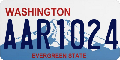 WA license plate AAR1024
