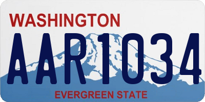 WA license plate AAR1034