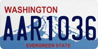WA license plate AAR1036