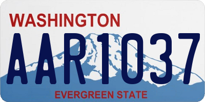WA license plate AAR1037