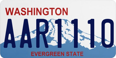 WA license plate AAR1110