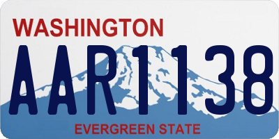 WA license plate AAR1138