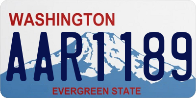 WA license plate AAR1189