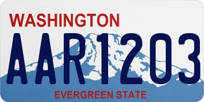 WA license plate AAR1203