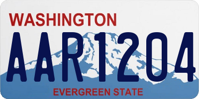 WA license plate AAR1204