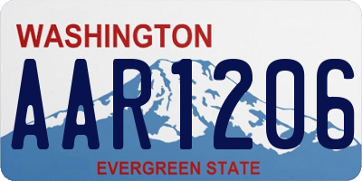 WA license plate AAR1206