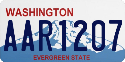 WA license plate AAR1207