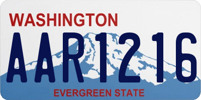 WA license plate AAR1216