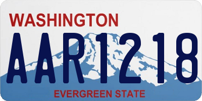 WA license plate AAR1218