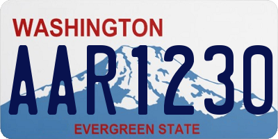 WA license plate AAR1230