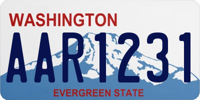 WA license plate AAR1231