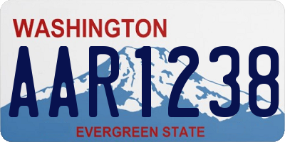 WA license plate AAR1238