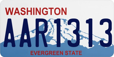 WA license plate AAR1313