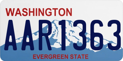 WA license plate AAR1363