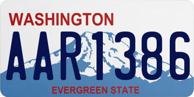 WA license plate AAR1386