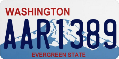WA license plate AAR1389