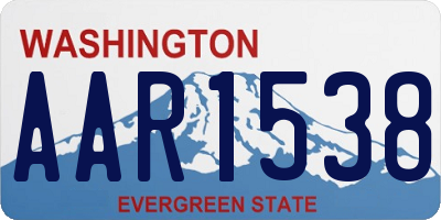 WA license plate AAR1538
