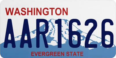 WA license plate AAR1626