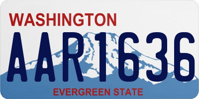 WA license plate AAR1636