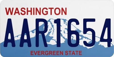 WA license plate AAR1654
