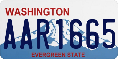 WA license plate AAR1665