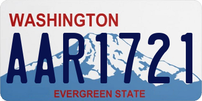 WA license plate AAR1721