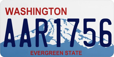 WA license plate AAR1756
