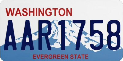 WA license plate AAR1758