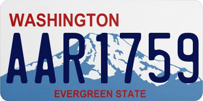 WA license plate AAR1759