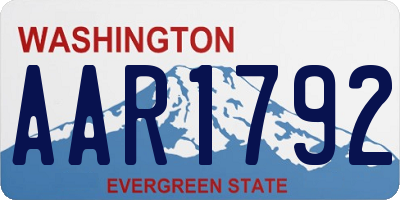 WA license plate AAR1792