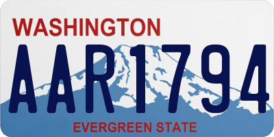 WA license plate AAR1794