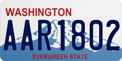 WA license plate AAR1802