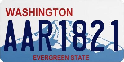WA license plate AAR1821