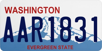 WA license plate AAR1831