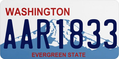 WA license plate AAR1833