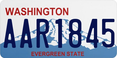 WA license plate AAR1845