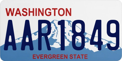 WA license plate AAR1849