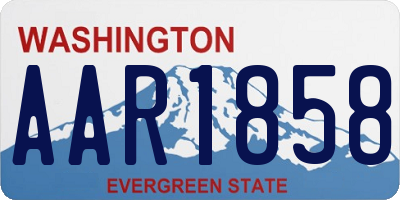 WA license plate AAR1858
