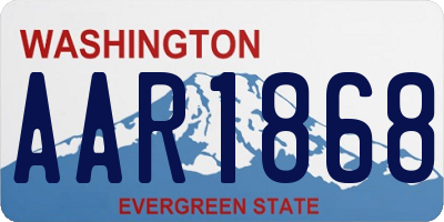 WA license plate AAR1868