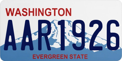 WA license plate AAR1926